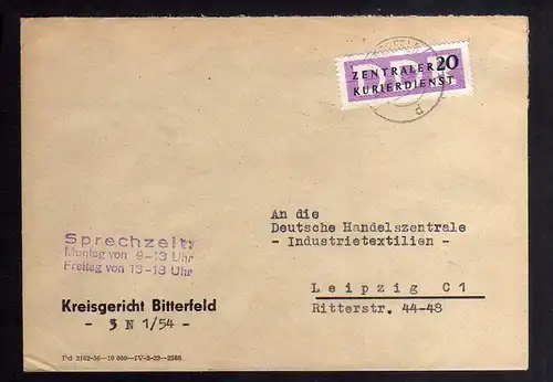 B2260 DDR ZKD 7 Brief Kreisgericht Bitterfeld nach Leipzig