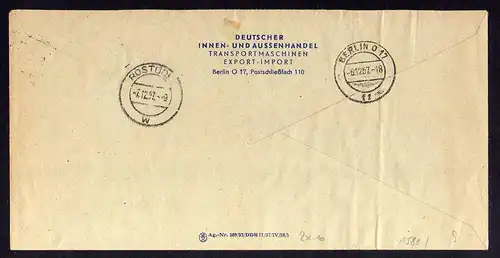 B1580 DDR ZKD 2x 10 Kontrollzahl 1600 Brief Berlin geprüft BPP ZKD Nr. 110 Deuts