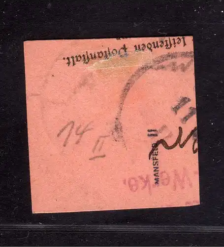 B1733 DP in der Türkei Briefstück 14 II Postanweisungsabschnitt Smyrna