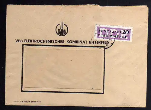 B1661 DDR ZKD 7 Brief VEB Elektrochemisches Kombinat Bitterfeld  nach Schönebeck