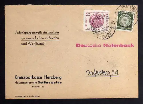 B1263 DDR 1955 Mischfankatur Dienstmarke + Sondermarke sehr selten Kreissparkass