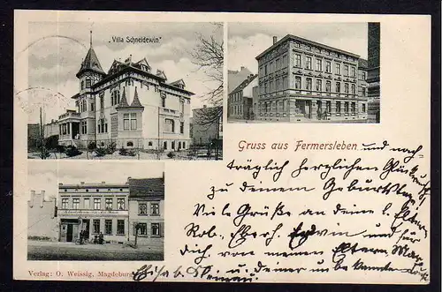 86106 AK Magdeburg Fermersleben 1902 Villa Schneidewin Restaurant und Ausspann