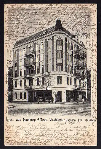 84059 AK Hamburg Eilbeck Wandsbecker Chaussee Ecke Rossberg 1902