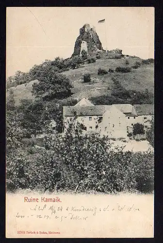 81855 AK Kamyk Kamaik bei Leitmeritz Ruine 1904 Brück & Sohn Meissen