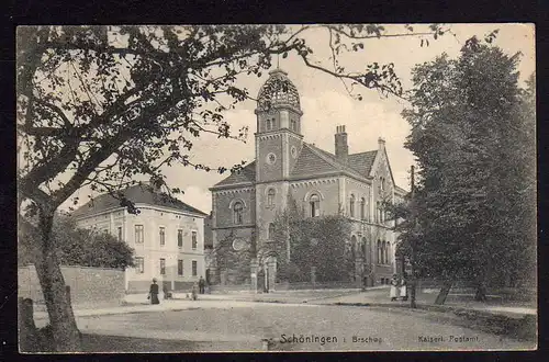 79978 AK Schöningen i. Braunschweig Kaiserliches Postamt 1909 Vollbild