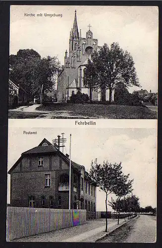 79411 AK Fehrbellin Kirche Postamt 1915 Hakenberg Feldpost