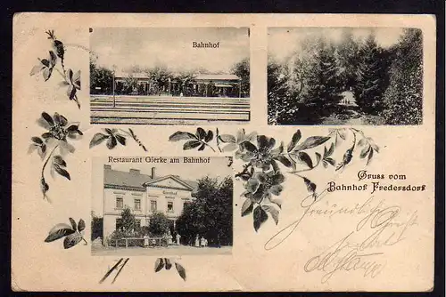 77179 AK Fredersdorf Bahnhof Gleisseiten Restaurant Gierke am Bahnhof 1901