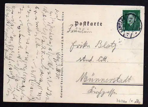 76400 AK Hamburg Studentika K. V. Mit Gott für Deutsche Ehre 1930 Essen Pape