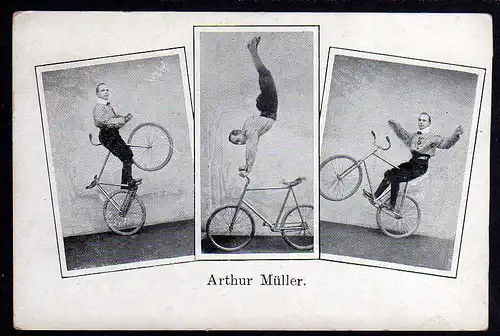 60621 AK Arthur Müller Fahrrad Akrobatik Zirkus