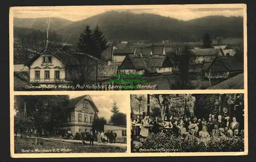 146889 AK Sommerfrische Wiesen Post Halbstadt Sudetengau Gasthaus Winter um 1930