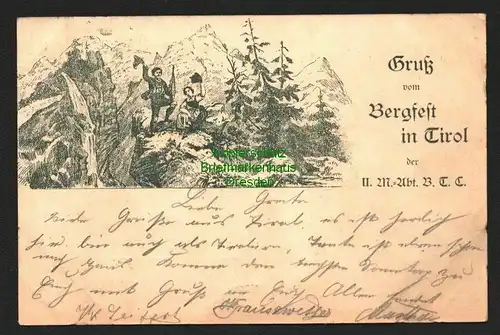 146398 AK Bergfest in Tirol Federlitho 1899