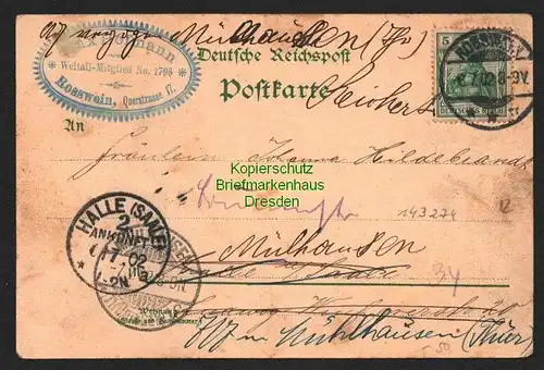 143274 AK Rosswein Litho 1902 Rathaus Krieger Denkmal Panorama