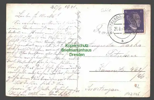 142145 AK Korenov Bad Wurzelsdorf Isergebirge Kurhaus 1941