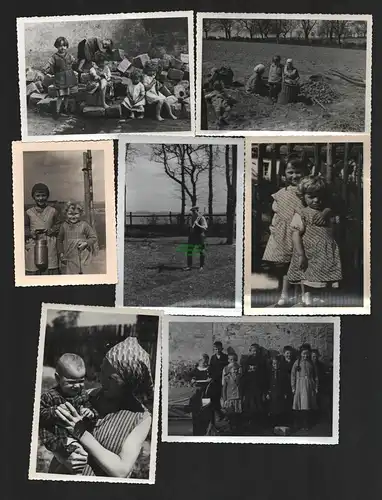 134970 7x Foto Schlesien 1935 Breslau Kinder Bauern Feldarbeit Werbik Mollwitz