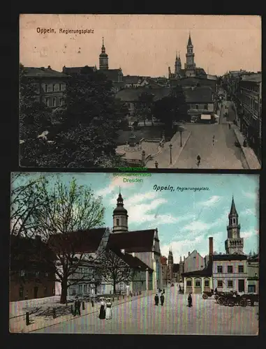 132836 2 AK Opole Oppeln Regierungsplatz 1920 Weinhäusers Buchdruckerei 1907