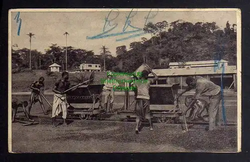 131406 AK Kolonien Kamerun Togo Feldbahn Arbeiter Aufseher 1918
