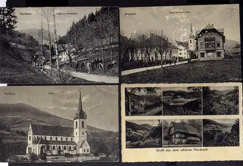 130006 4 AK Nordrach Hotel Linde Ernsbachtal Kirche