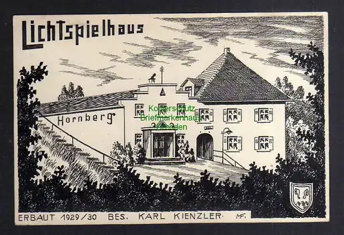 127184 AK Hornberg Schwarzwald 1940 Baden Lichtspielhaus Karl Kienzler