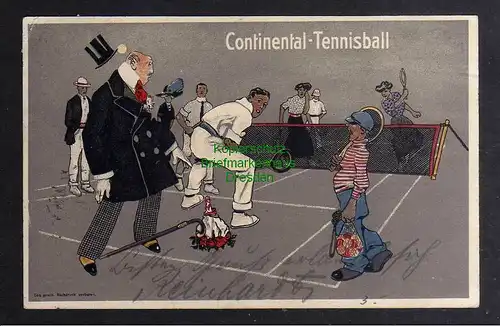 126355 AK Continental Tennisball 1914 Mode Sport Gutta Percha