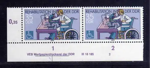 1089 DDR 1979 2432 DV 2 ** Rehabilitation von Behinderten
