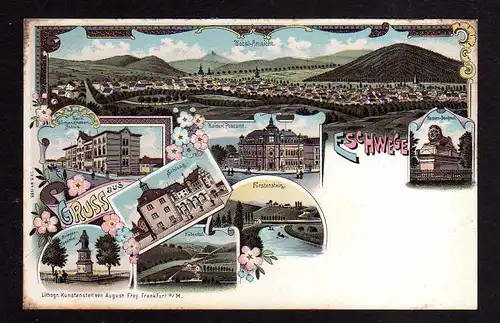 109255 AK Eschwege Litho um 1900 Post Neue Schule Schloss Fürstensteig Hessen De