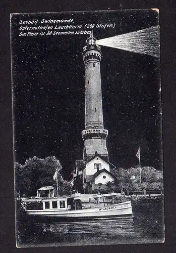 107213 AK Seebad Swinemünde Osternothafen Leuchtturm 1921