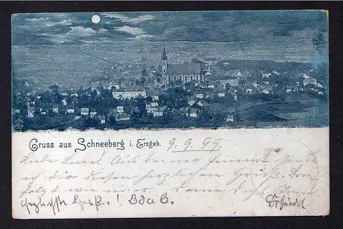 105940 AK Schneeberg 1899 Panorama Mondscheinkarte