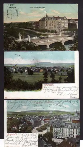 106231 3 AK Bayreuth 1905 neue Ludwigsbrücke Totale gegen das Festspielhaus