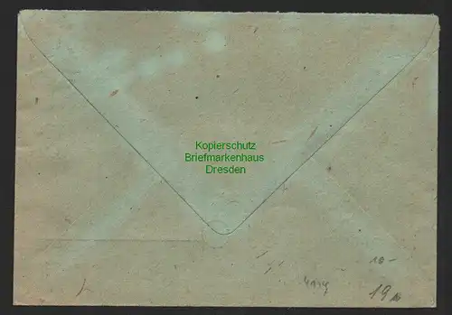 h4114 SBZ Bezirkshandstempel Bezirk 14 Brief Freital Eisenhammerwerk n. Thale