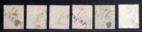 h3053 Handstempel Bezirk 41 Adorf 6 Werte gestempelt gepr. BPP 1x violett