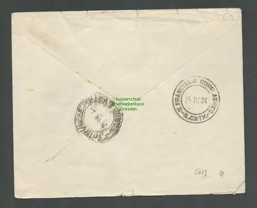 B5019 DR Zeppelin Brief Leipzig 1939 nach Südamerika roter Bestätigungsstempel