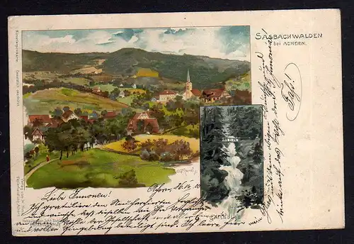 99865 AK Litho Sasbachwalden bei Achern 1900 Alshölle Künstlerkarte C. Munch