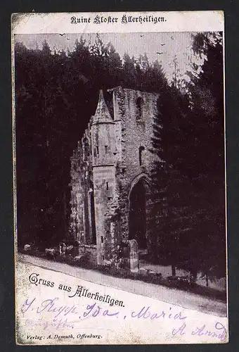92719 AK Ruine Kloster Allerheiligen 1904 Oppenau