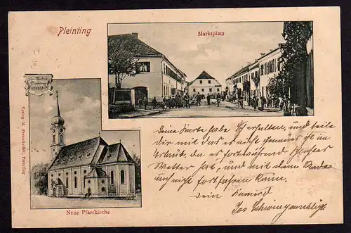 72995 AK Pleinting Vilshofen Neue Pfarrkirche Marktplatz 1903