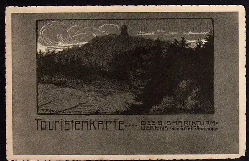 66718 AK Kuhberg bei Netzschkau Bismarckturm Künstler