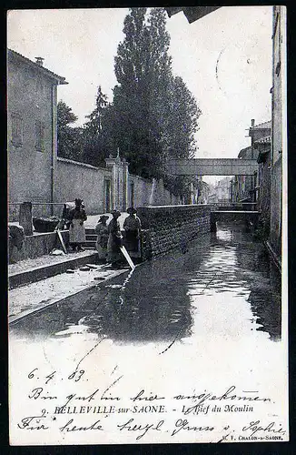 38210 AK Belleville-sur-Saone Le Bief du Moulin 1903