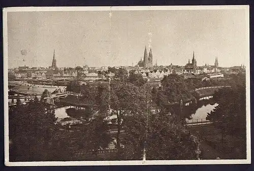 34307 AK Lübeck Totalansicht von Westen, gelaufen 1915