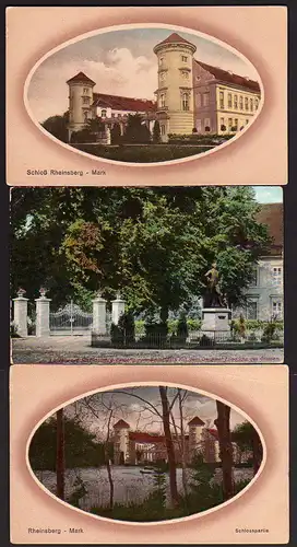 35146 3 AK Rheinsberg Mark Eingang zum Schlosspark 1910 Schloß