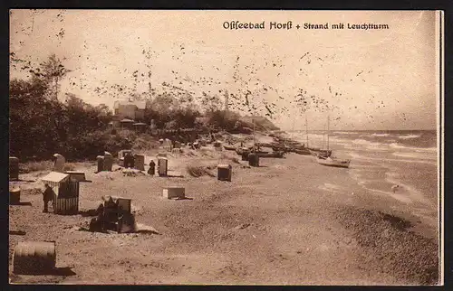 35181 AK Seebad Horst bei Rewal Strand Leuchtturm 1922