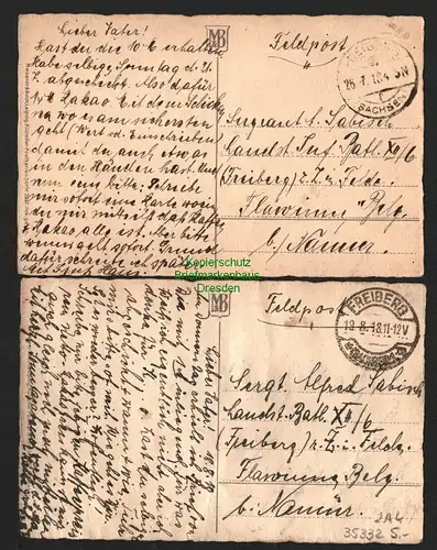 35332 2 AK Künstlerkarte Meissner & Buch Windmühle 1918