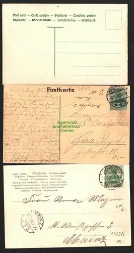 143986 3 AK Mannheim Hauptpost 1908 1904 Straßenbahn