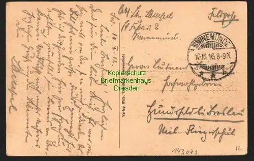 143073 AK Swinemünde 1916 Feldpost Dampfer Odin Abfahrt nach Rügen