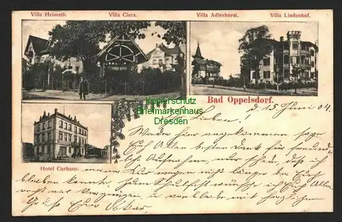 142484 AK Bad Oppelsdorf Bogatynia Reichenau in Sachsen 1904 Hotel Curhaus Villa