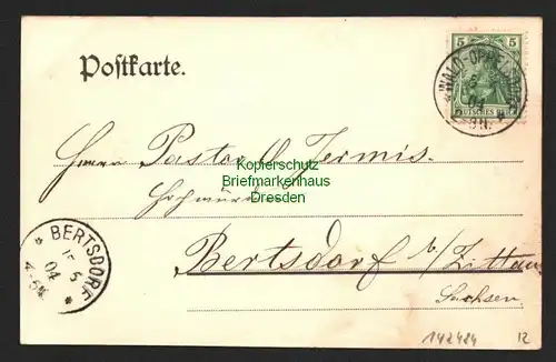 142484 AK Bad Oppelsdorf Bogatynia Reichenau in Sachsen 1904 Hotel Curhaus Villa