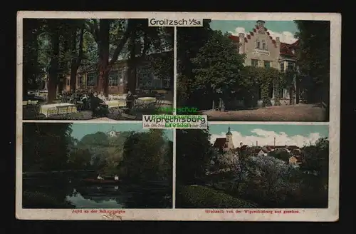 134227 AK Groitzsch 1919 Wiprechtsburg Gaststätte Gasthaus