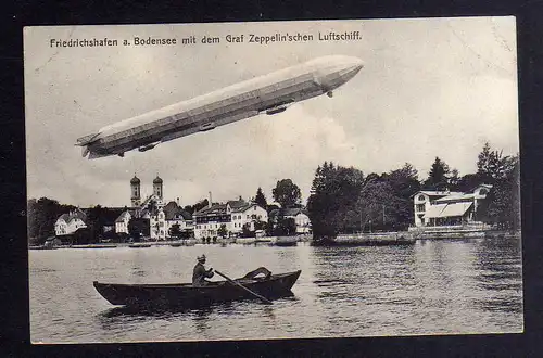 130066 AK Friedrichshafen am Bodensee mit Graf Zeppelin Luftschiff 1909