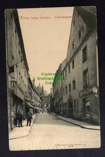 127992 AK Pirna Schössergasse u 1910 Zigarren Import Geschäft Brück & Sohn 10370