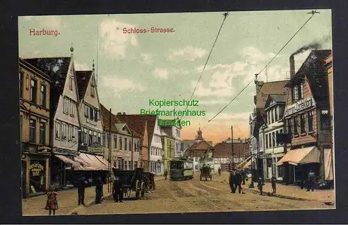 127896 AK Hamburg-Harburg Schloss Strasse 1906 Geschäfte Herren Confection Straß