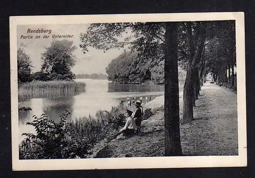 112417 AK Rendsburg Partie Untereider 1914 Feldpost Train Abteilung 3. Eskadron