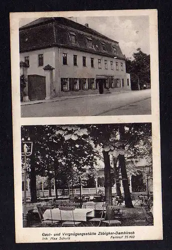 102007 AK Zöbigker Damhirsch Gaststätte Biergarten 1928